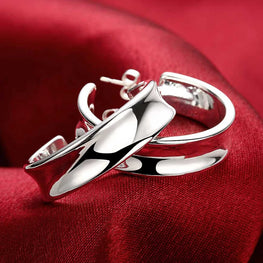 925 Silver 30mm Hoop Earring For Women Fashion Jewelry