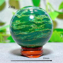 Emerald  Sphere Golden stripe Crystal Natural Quartz Stone Home Decoration Minerals Reiki Gifts Craft Energy Healing Spiritual