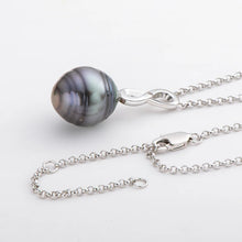 100% Real Silver Chain 925 for Women Baroque 11mm Tahitian Black Pearl Pendant Necklace Exquisite Necklace Jewelry Gift
