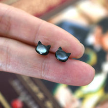 Korean Style Natural Shell Black Cat Earring 925 Sterling Silver for Women Party Fashion Jewelry Gift