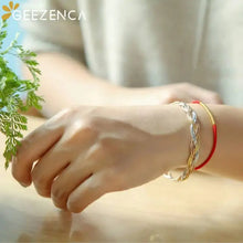 Italian Chic 925 Silver Tricolor 6 Threads Braided Bracelet For Women 7.5mm Width Flat Shiny Luxury Bracelets 2024 Gift