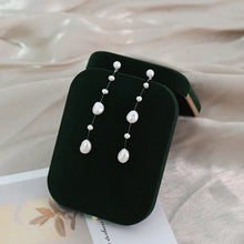 Natural Baroque Pearl 925 Sterling Silver Long Earrings Wedding Jewelry for Women