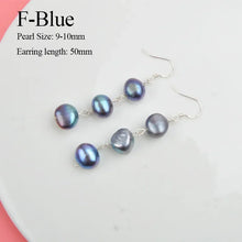 Real 925 Sterling Silver Natural Freshwater Pearl Earrings long korean earrings for Women Big Baroque pearl Jewelry Gift