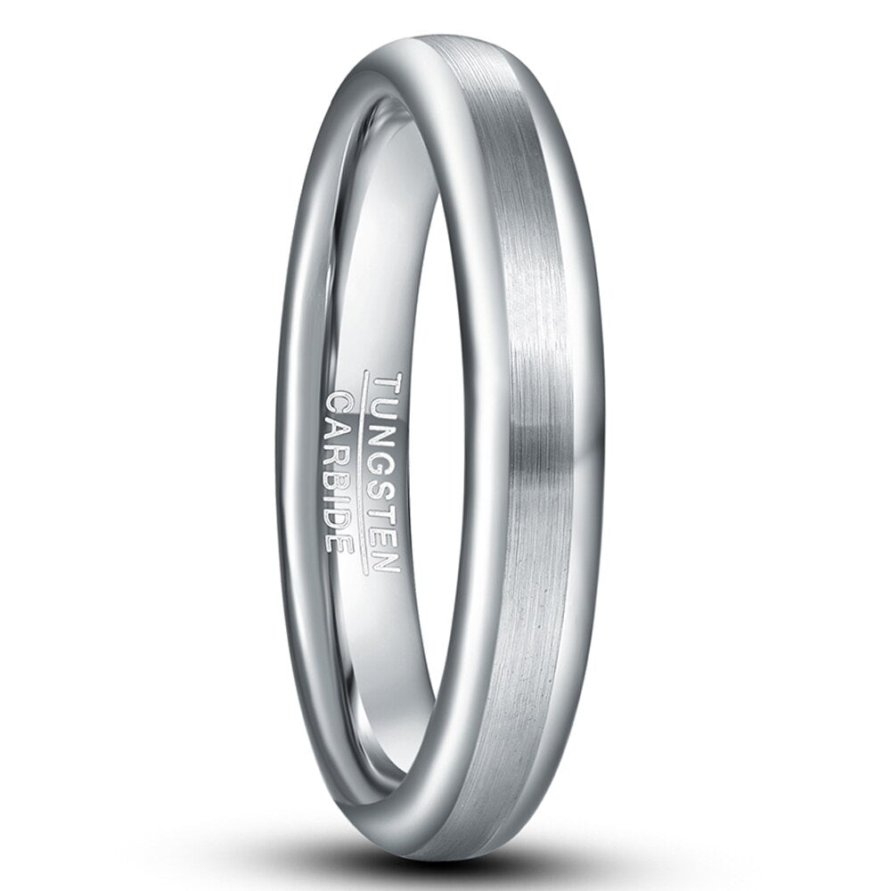 4mm &amp; 8mm Tungsten Carbide Ring Classic Steel Color Lassa Ring Men&#39;s Women Brushed Wedding Jewelry Best Gift
