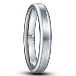 4mm &amp; 8mm Tungsten Carbide Ring Classic Steel Color Lassa Ring Men&#39;s Women Brushed Wedding Jewelry Best Gift
