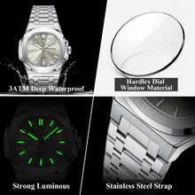 POEDAGAR Luxury Military Man Watch Square Waterproof Luminous Date Week Men Watch Stainless Steel Quartz Men's Watches Reloj+box