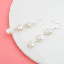 Real 925 Sterling Silver Natural Freshwater Pearl Earrings long korean earrings for Women Big Baroque pearl Jewelry Gift