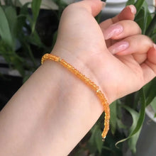 18K Real Gold Natural Spessartine Fanta Stone Cats Eye Beaded String Strand Bracelet Simple Fine Jewelry For Women Dropshipping