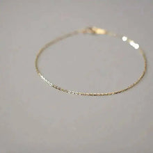 Pure 14K Gold Bracelet for Female, Bare Chain, Simple Plain Chain, Fine and Light Gold, kj444