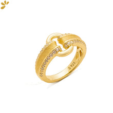 925 Sterling Silver Italian Brushed Craft 5A Zircon Rings For Women Lock Buckle Unique Chic Luxury Ring 2024 New Gift