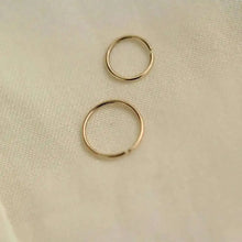 14K Gold Simple Nose Hoop Ring for Men and Women, Small Nose Piercings, Au585, kj468
