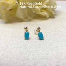 18K Solid Gold High Fashion Earrings/Pendants Certificated Natural Turquoise Platinum Jewelry Premium Blue Gemstone
