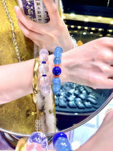 Byzantium Custom White/Pink Crystal Amythest Rose Quartz Aquamarine Turquoise Beaded Bracelet Choker Natural Crystal Gems String