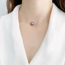 New Fashion Genuine Natural Purple Pearl Pendant Necklace 925 Sterling Silver for Women Jewelry Girl Gift