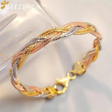 Italian Chic 925 Silver Tricolor 6 Threads Braided Bracelet For Women 7.5mm Width Flat Shiny Luxury Bracelets 2024 Gift