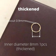 14K Gold Simple Nose Hoop Ring for Men and Women, Small Nose Piercings, Au585, kj468