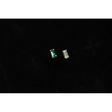 GOLDtutu 14K Gold Stud Earring, Green Emerald Jewelry, Simple Crystal, Minimal Style, kj188