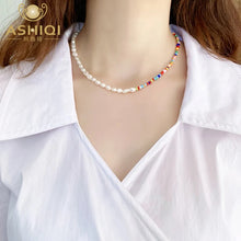 ASHIQI Natural Freshwater Baroque Pearl Necklace Fashion Colorful Bead Jewelry for Women New Fashion