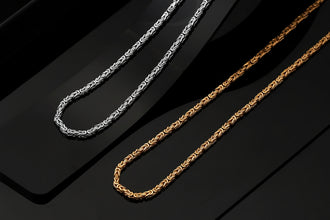 925 Sterling Silver Italian 2.5mm Flat Byzantine Link Chain Necklace for Women Vintage Silver Dainty Jewelry SC79
