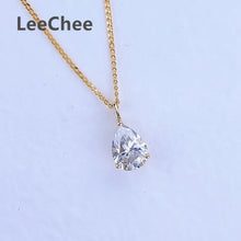 18K Yellow Gold Pendant 0.8CT Real Moissanite Necklace 5*7MM VVS Lab Diamond Fine Jewelry with Certificate AU750 White Rose Gold