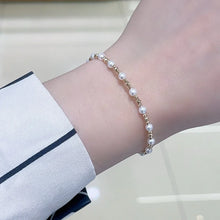 18k Gold Natural Freshwater Trendy Design 4-5mm Little Golden Pearl Bracelet Jewelry for Formal Occasion ST06