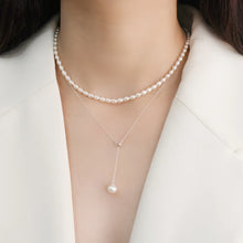 7-8mm White Natural Freshwater Pearl Necklace 925 Sterling Silver for Women New Fashion