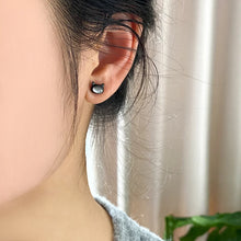 Korean Style Natural Shell Black Cat Earring 925 Sterling Silver for Women Party Fashion Jewelry Gift