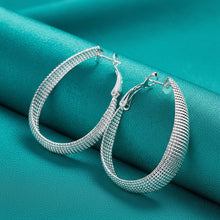 925 Sterling Silver Particle Surface U Earring For Woman Charm Fashion Wedding Engagement Jewelry