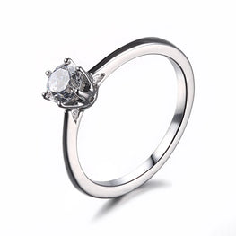 14K White Gold Ring for Women D VVS Moissanite Solitaire Engagement Ring For Luxury Jewelry for Anniversary