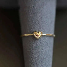 9k Solid Gold 3D Heart Love Ring, Simple Fine Jewelry, Wedding Party.