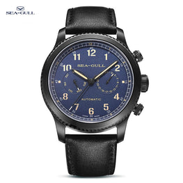 2023 Seagull Men&#39;s Watch Fashion Multifunction Belt Sapphire Luminous Automatic Mechanical Watch Pilot Series 819.33.6080H