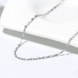 Effie Queen 100% 925 Sterling Silver Twist Flake Chain Necklace  for Women Fashion Basic Link Chain Necklace Dainty Jewelry SC26