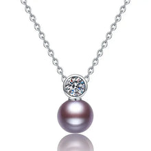 Natural Freshwater Pearls 925 Sterling Silver 0.5ct D Color Moissanite Pendant Necklace for Women Sparkling PartyFine Jewelry