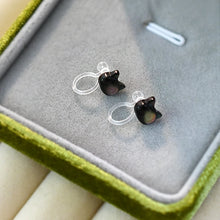 Korean Style Natural Shell Black Cat Earring 925 Sterling Silver for Women Party Fashion Jewelry Gift