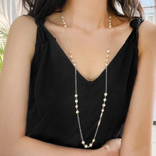 925 Sterling Silver Natural Baroque Freshwater Pearl  Necklace Long Sweater Chain for Women