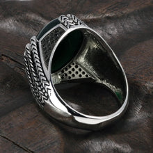 Real Pure 925 Sterling Silver Rings With Black Onyx Stone Big Turkish Rings For Men Retro Vintage Turkey Jewelry Anelli Uomo