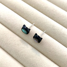 Korean Style Natural Shell Black Cat Earring 925 Sterling Silver for Women Party Fashion Jewelry Gift