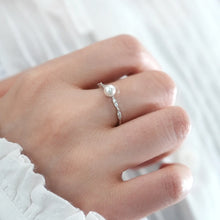 925 Sterling Silver Natural Freshwater Pearl Ring  Adjustable Fashion for Women Jewelry Gifts