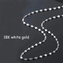 18K Gold Tile Chain Necklace Pure AU750 Versatile Necklace Simple Fashion Fine Jewelry Gift  for Women