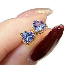 Exquisite 925 Sterling Silver Heart  Shaped Stud Earrings A Captivating Blend of Elegance and Romance
