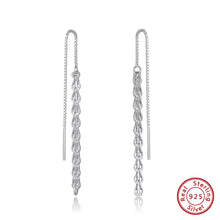 925 Sterling Silver with 14K Gold Plated 3mm Phoenix Long Chain Earring for Women Drop Earrings Anniversary Jewelry Gifts SE399
