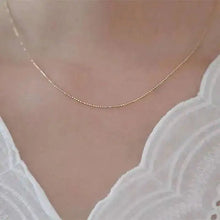 14K Gold Bean Necklace, Japanese Design, Delicate and Shiny, Very Fine, Au585 Girl Chain, kj479