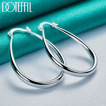 Smooth Circle 41mm Hoop Earrings 925 Sterling Silver Gift Fashion Charm High Quality Wedding Jewelry