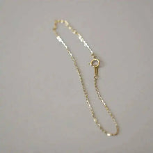 Pure 14K Gold Bracelet for Female, Bare Chain, Simple Plain Chain, Fine and Light Gold, kj444