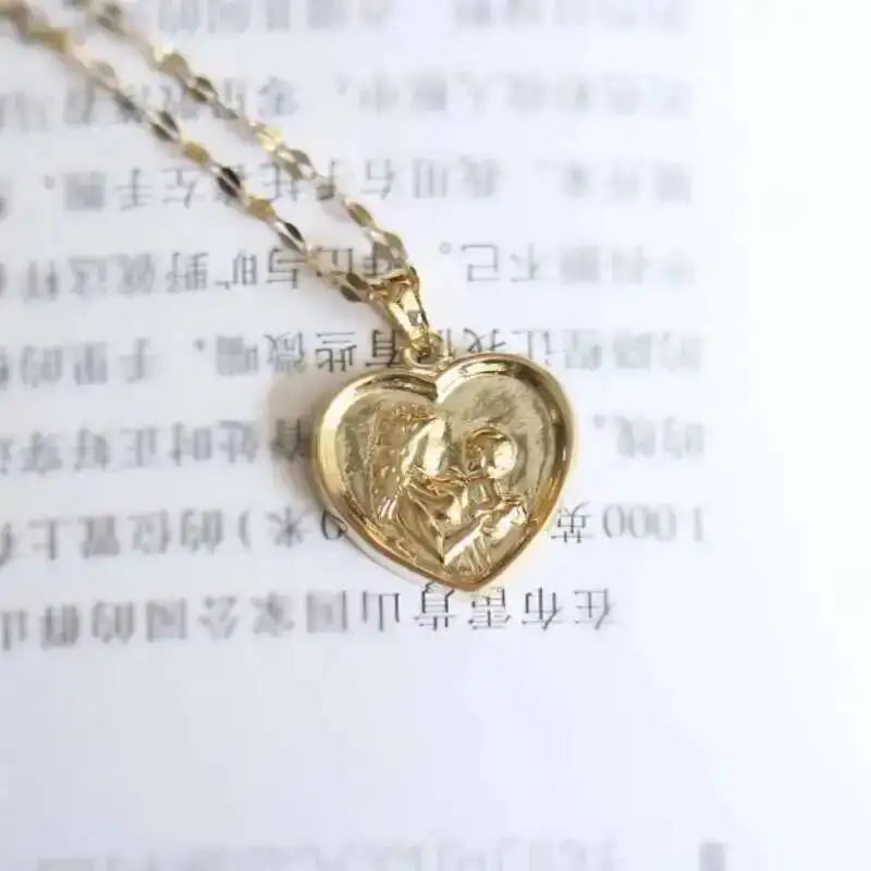 Full Real 9K  Gold Pendant, Exquisite Mother's Day Gift, Love Heart, Fashion Jewelry.