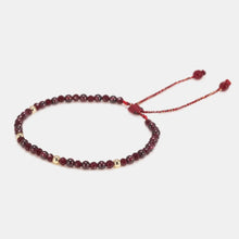 Ruifan 14k Gold Plated Natural Garnet Crystal Stone Beaded Strand Thin Bracelets for Women Girls Fine Jewelry Official-website