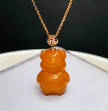 Certificated 18K Real Gold Natural Baltic Antique Amber Bear Pendant With 925 Silver Chain Luxury Gifts For Kids Teddy Jewelry