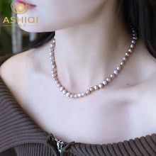 Natural Baroque Freshwater Pearl Necklace 925 Sterling Silver for Women  Wedding Party Jewelry