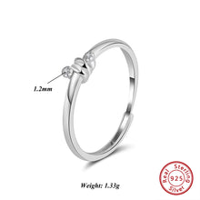 925 Sterling Silver Open Ring With AAAA Cubic Zirconia Decor Twist Design Minimalism Style Finger Ring Present APR38