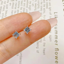 Cetificated PT950 Platinum Earrings With Natural Pink Green Tourmaline/Aquamarine 4 Prongs Blue Precious Gems Ear Stud Jewelry